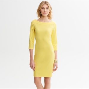 Banana Republic yellow back cutout dress.